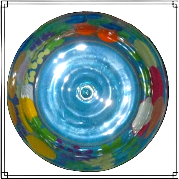 Vintage Hand Painted Glass Cake Cover Dome - Picture 6 of 7